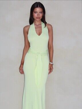 Tiger MIST Lime Halter Maxi Dress